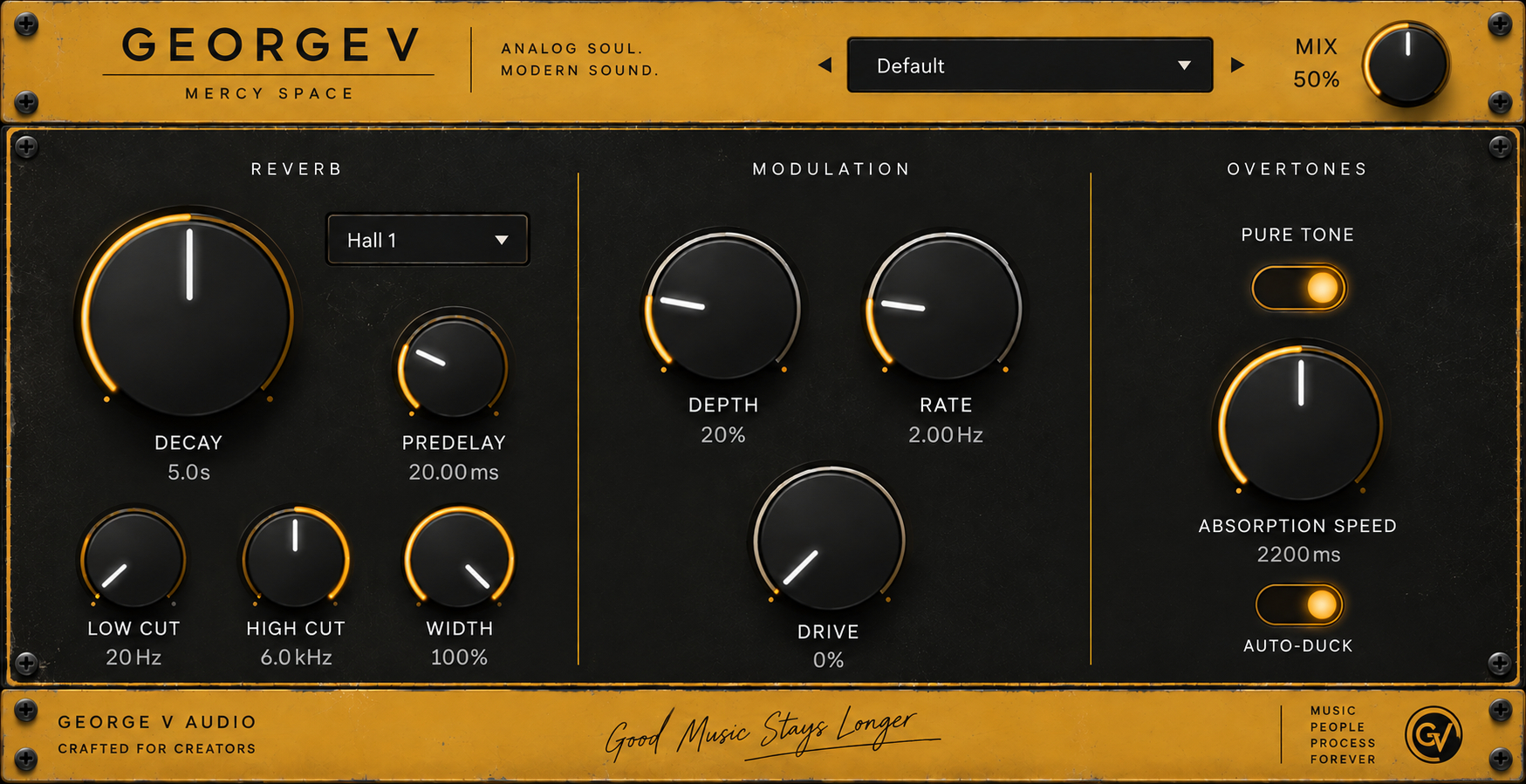 Mercy Space reverb plugin interface