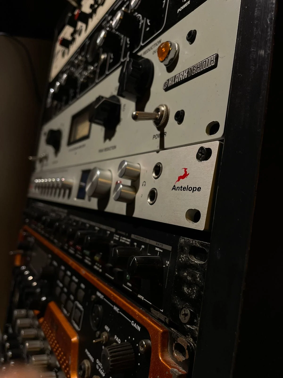 Analog studio gear closeup