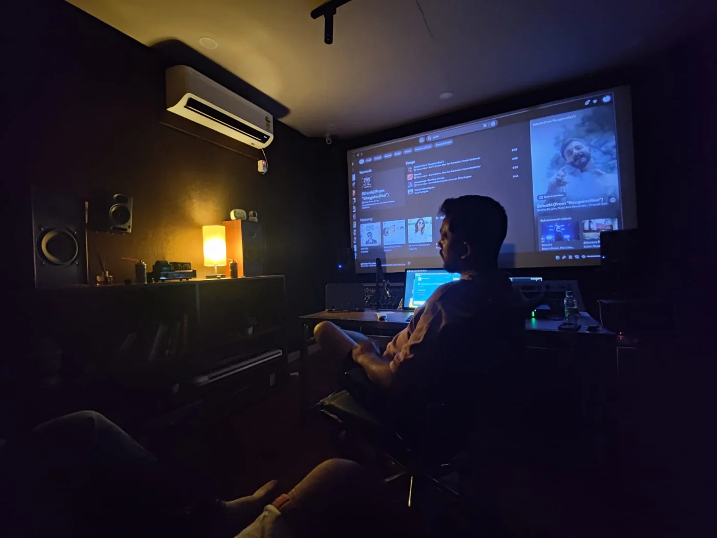 Studio control room close view