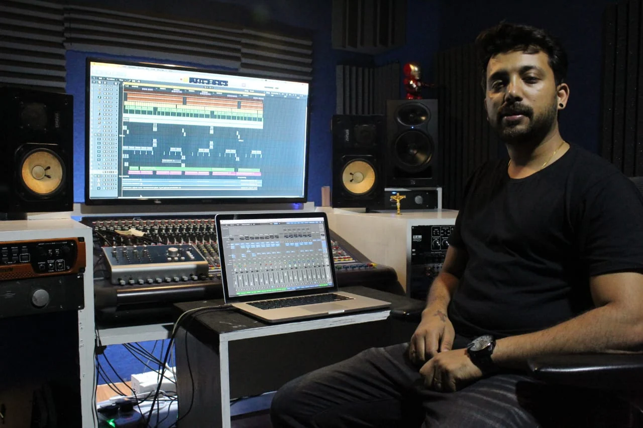 George V in studio with DAW session