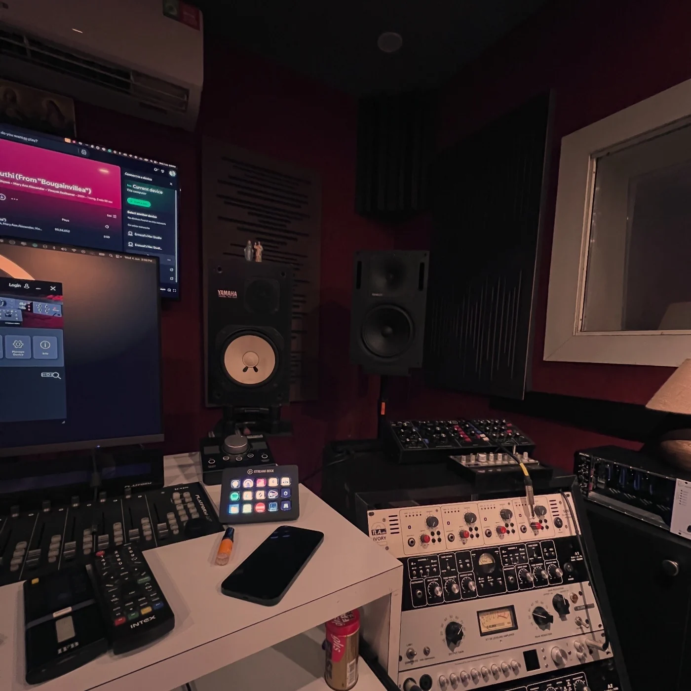 Outboard gear and studio rack closeup